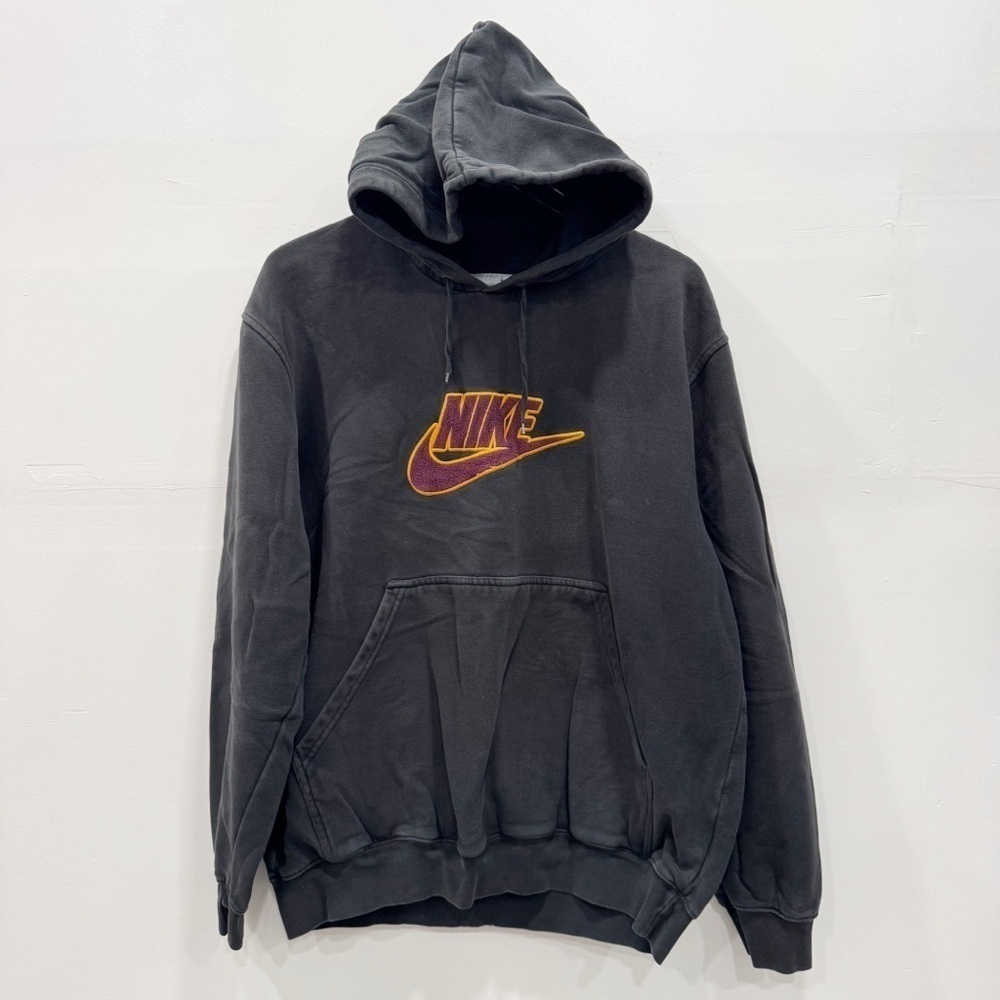 Nike Vintage Embroidered Large Logo Black Sweatshirt Hoodie Large